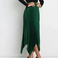 thumbnail image 6 of LOVZFMLL Maxi Skirts for Women 2025 Pleated Swing Flowy High Low Hem Long Skirts Elastic Waist Casual, Beach, Vacation, Work Clothes Green L, 6 of 9