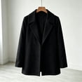 thumbnail image 6 of Fall Jackets for Girls Zaewscy Girls Double‑Breasted Wool Blend Coat Notched Lapel Long Sleeve Kids Casual Wool Outerwear Black 170, 6 of 9
