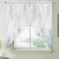 thumbnail image 2 of Seahorse Coastal Swag Curtains for Kitchen/Bedroom/Living Room, Summer Beach Ocean Nautical Coral Scalloped Curtains 63 Inch Long, Rod Pocket Window Swag Topper Curtains Valances 2 Panels Set 36"x63", 2 of 8