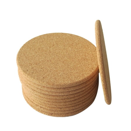 

6PCS Solid Color Non-slip Waterproof Cork Coaster Round Cork Mats Eco-friendly Insulation Coasters Cup Pads