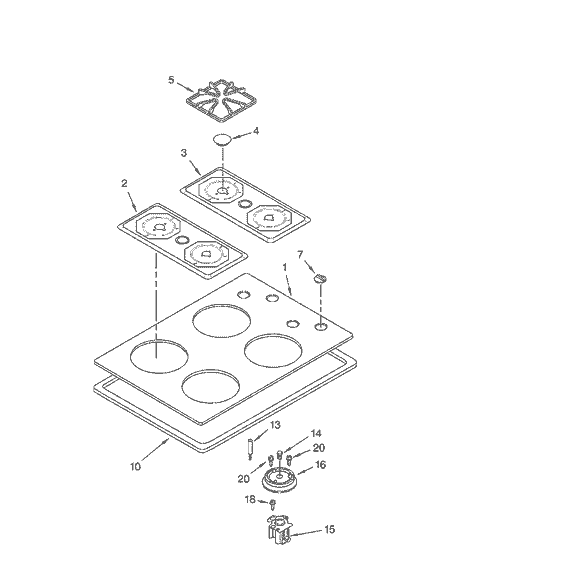 Whirlpool WP8053456 Grate Burner - OEM Part