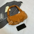 thumbnail image 6 of SPEKSEE Deerskin Velvet Studded Shoulder Bag Rivet Frosted Underarm Bag Y2K Fashion Hobo Bag for Shopping Travel Work, 6 of 18