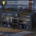 thumbnail image 2 of Bellemave Twin Size Wooden Loft Bed with Storage Shelves and LED Light Junior Loft Bed with Guardrails and Playroom Space-saving Low Loft Bed Frame, Gray, 2 of 12