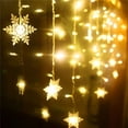 thumbnail image 2 of Guirnalda de luces LED con forma de copo de nieve, guirnalda de luces navideñas con enchufe europeo, para exteriores, para decoración de fiestas en el hogar y el jardín, 2 of 5