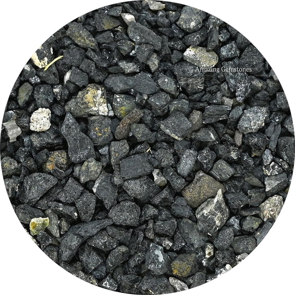 Black Tourmaline Crystal Chips - Healing Crystals Tumbled Chips Gemstone Beads (1LB Bulk)