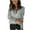 Gray, variant on Lindreshi Long Sleeve Shirts for Women Plus Size Large Size Women Lace Solid Splicing Long Sleeve Slim Blouse V-Neck Tops Shirt