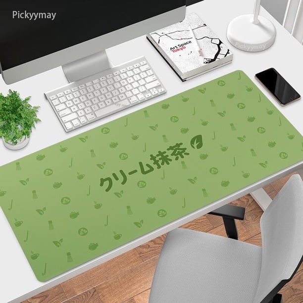 Alfombrilla de ratón verde Kawaii para Gaming, alfombrilla grande para ratón, alfombra de mesa Xxl, 900x400, para Pc qiuyongming unisex