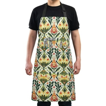 Kitchen Apron with 2 Pockets Adjustable waterproof Cooking Aprons for Women Men Chef Onion Folk Art