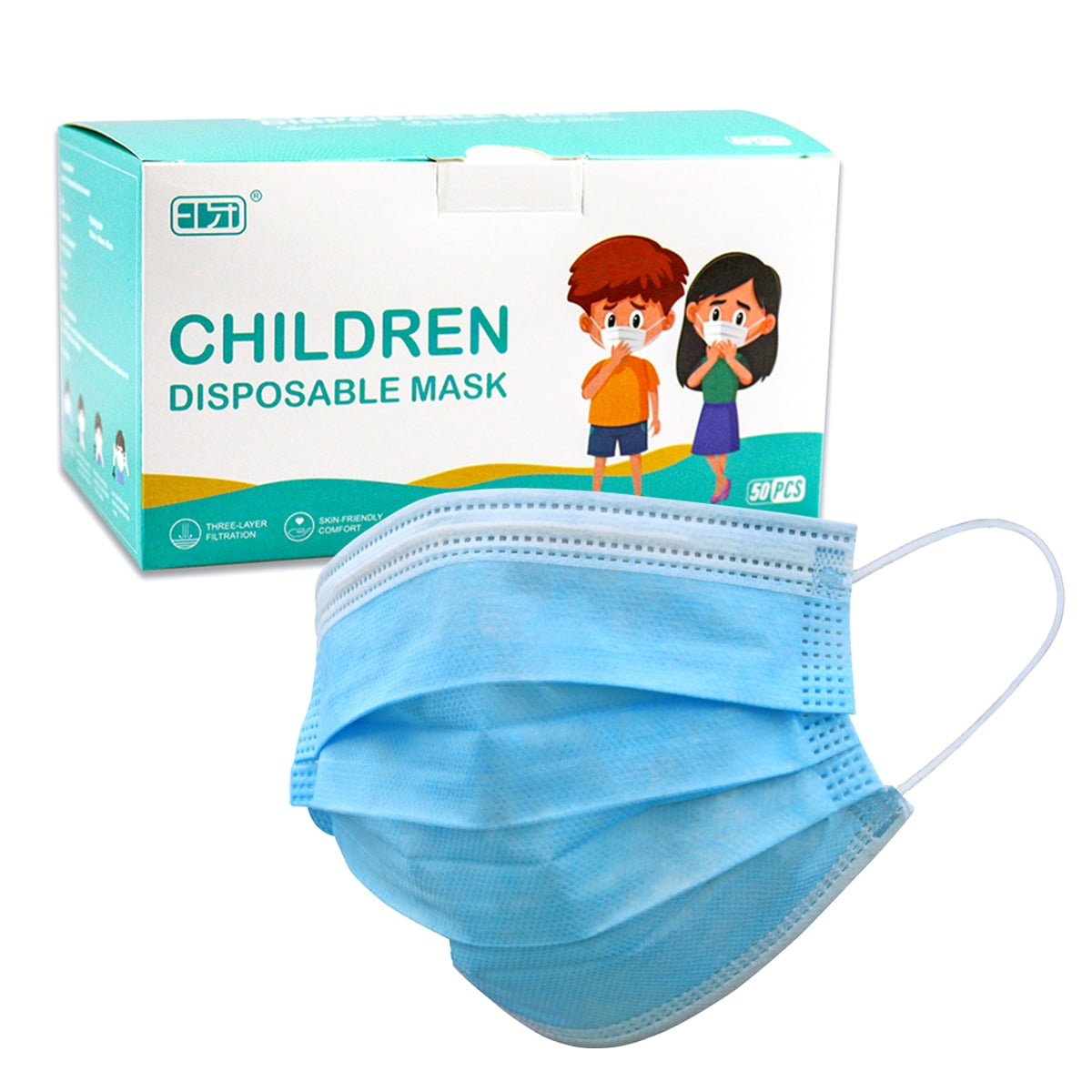 Kids and Pediatric 3 Ply NonWoven Face Masks For School, Home or