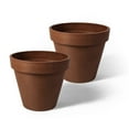 thumbnail image 2 of Algreen  8 x 10 x 10 in. Round Banded Planter, Terra Cotta - Pack of 2, 2 of 2