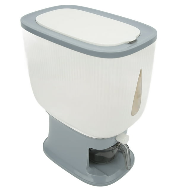Dispensador De Arroz De Gran Capacidad Contenedor De Almacenamiento De Granos De Rebote Automático Con Taza, Diseño En Forma De , Fácil Operación, Fácil De Observar, Hecho