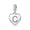 Silver-C, variant on Womens Initial I Heart Shape Clear Crystal Dangle Bead Charm .925 Sterling Silver