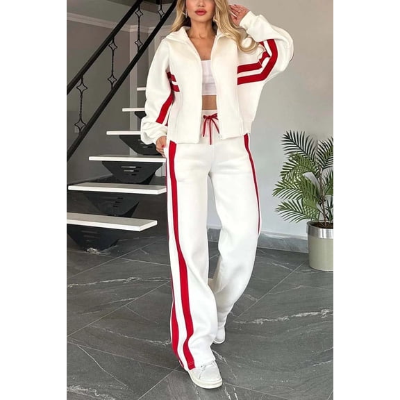 Side-Stripe Jogging Set with Drawstrings