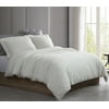 Cozy Beddings 3pc Duvet Cover Set Ivory Signature Collection Linen/Cotton Hemstitch Design Bed Cover