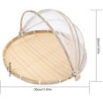 thumbnail image 2 of Cesta de picnic con gasa, cesta tejida de bambú para exteriores, cesta a prueba de insectos, a prueba de polvo, comida solar, frutas, verduras, cubierta para pan con bandeja de gasa a prueba de polvo, 2 of 5