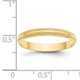 thumbnail image 4 of Primal Gold 14 Karat Yellow Gold 3mm Lightweight Milgrain Half Round Wedding Band, 4 of 6