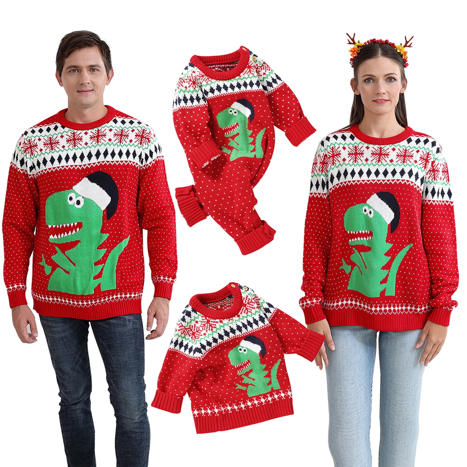 Christmas Ugly Sweater Pattern Christmas Matching Family Pajamas