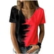 thumbnail image 1 of Tops Para Mujer Blusa Casual Elegante Camiseta Con Estampado de Manga Corta Con Cuello en V de Moda Odeerbi  ODB162592, 1 of 8