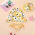 thumbnail image 4 of Younger Tree Toddler Girl Swimsuit Baby Long Sleeve Rash Guard Set with Sun Hat UPF Sun Proction Bathing Suit Swimwear for 3-4T, 4 of 8