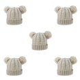 thumbnail image 2 of Minnieouse Gorro con diseño de doble capa, gorros con orejeras plegables para niños, color beige Beige 5piezas, 2 of 6