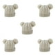 thumbnail image 3 of Qarigey Sombrero lindo pompones esponjosos bolas diseño de doble capa sombrero de moda orejeras plegables gorras hermoso regalo para niños Beige 5piezas, 3 of 6
