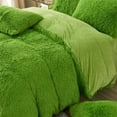 thumbnail image 3 of MorroMorn 5 PCS Shaggy Duvet Cover Bedding Set - Fluffy Comforter Cover Long Faux Fur Luxury Ultra Soft Cozy (Green, Full/Queen), 3 of 6