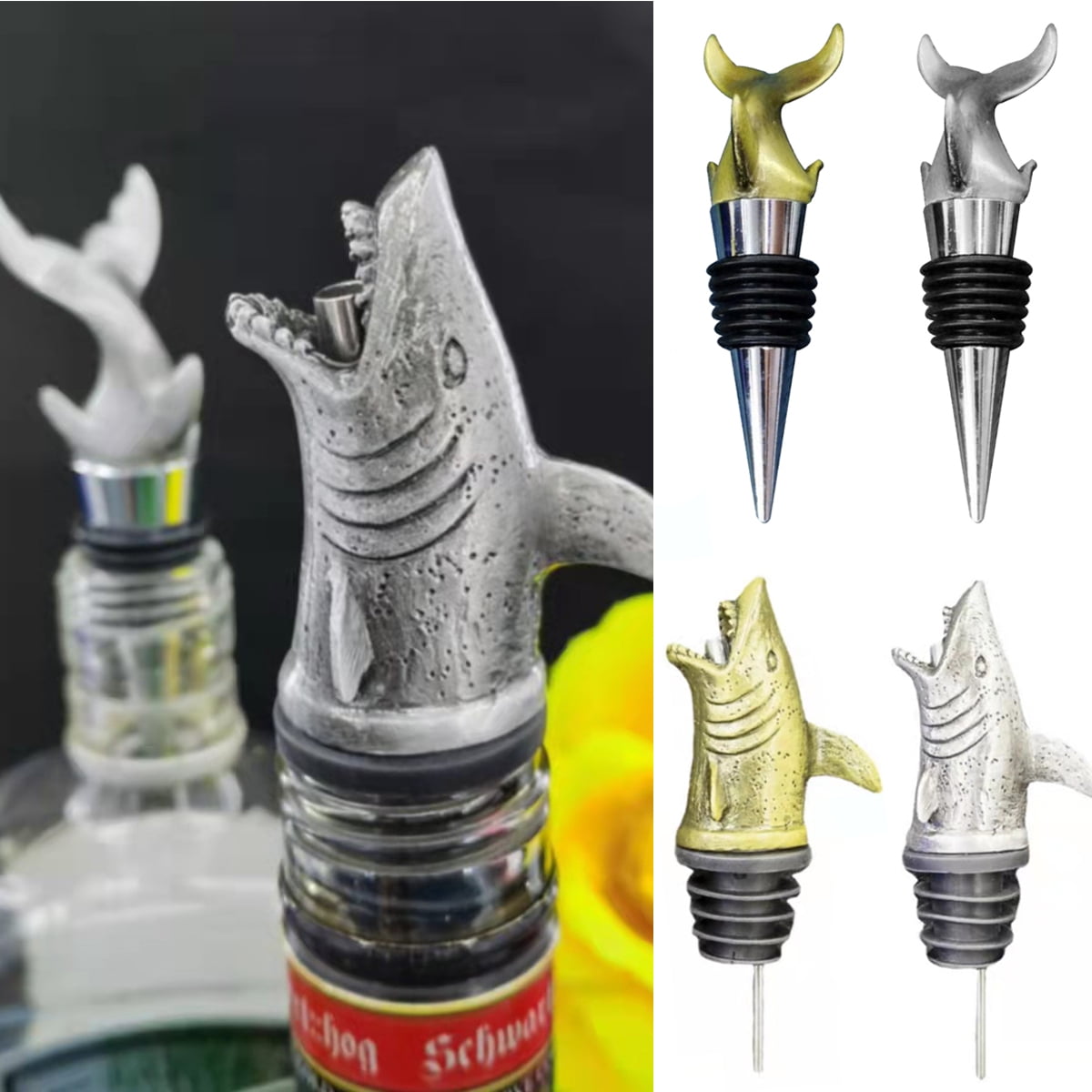 Travelwant Stainless Steel Shark Wine Aerator Pourer Deluxe Decanter