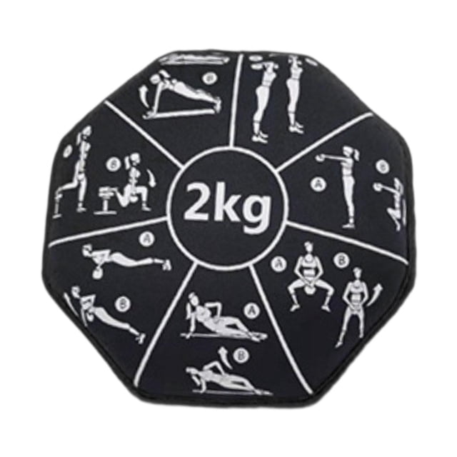 Bolsa de arena con mancuernas blandas de 2 kg para fitness, gimnasio en casa, entrenamiento de fuerza y yoga. Negro