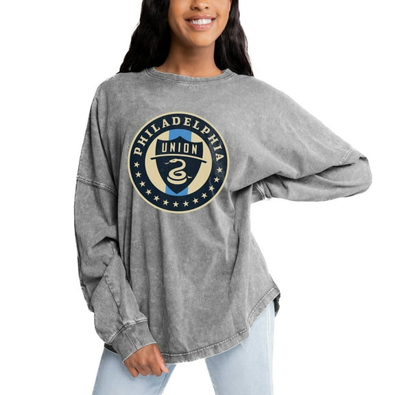 Women's Gameday Couture Gray Philadelphia Union Faded Wash Pullover Sweatshirt