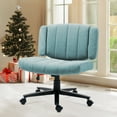 thumbnail image 2 of Modern Home Office Chair, Upholstered Fabric Criss Cross Swivel Desk Chair with Smooth Wheels, Adjustable Height Computer Chair for Study, Work & Gaming, 2 of 8