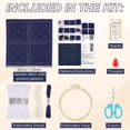 thumbnail image 2 of 4 Set Sashiko Coasters DIY Kit with Instructions Pre- Printed Sashiko Kit for Beginners Sashiko Practice Project Blue Ocean Waves Embroidery Kit Sashiko Printed Cloth Coaster, 2 of 6