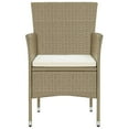 thumbnail image 2 of vidaXL Garden Dining Chairs 2 pcs Poly Rattan Beige, 2 of 5