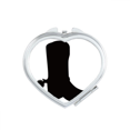 thumbnail image 1 of Women's Black High Boots Outline Pattern Heart Mirror Travel Magnification Portable Handheld Pocket Makeup, 1 of 3