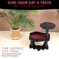 thumbnail image 3 of Arbre à Chat Gothique avec Lit pour Chat en Forme de Cercueil et Jouets pour Chat Effrayants - Arbre à Chat Effrayant pour Chat d'Halloween (Petit) - Noir et Rouge, 3 of 5
