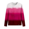 thumbnail image 4 of BLVB Long Sleeve Shirts for Women Casual Fall Blouses Crewneck Gradient Printed Cute Tops Loose Fit Tunics Red, 4 of 4
