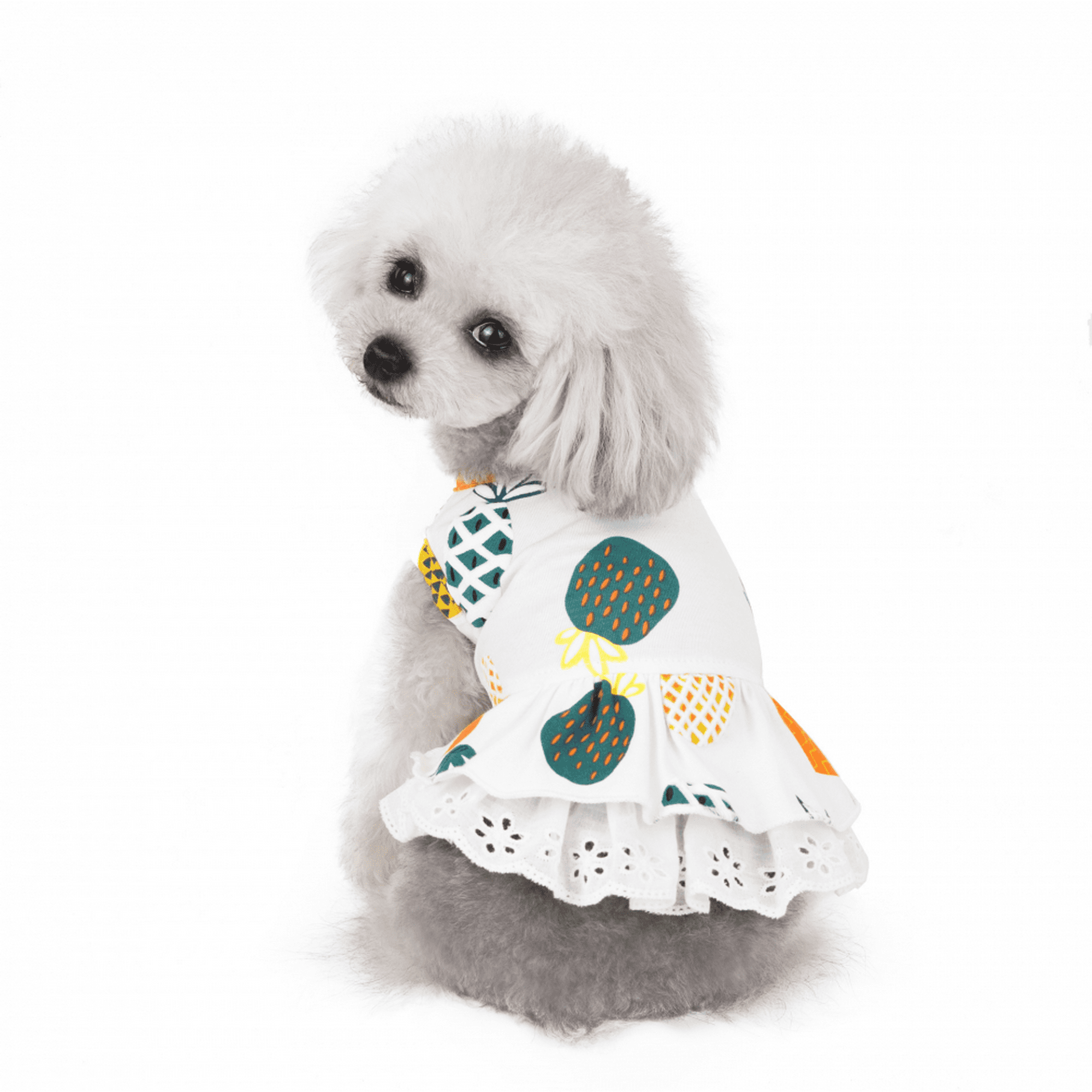 Dog Dress Dog Princess Dress Summer Pet Bow Lace Wedding Dress Ballet Dress Hawaiian Ruffled Cat Skirt Festive Elegant Wedding Dress L Size
