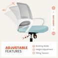 thumbnail image 3 of NEO CHAIR Ergonomic Office Chair, Lumbar Support Mid Back, Mesh Home Office Computer Desk Chair with Armrests, Pastel Mint, 3 of 8