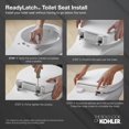 thumbnail image 2 of Kohler 4734-RL-0 Rutledge READYLATCH Quiet Close Elongated Toilet SEAT, White, 2 of 5