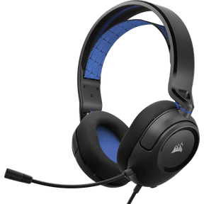 Restored Premium Corsair HS35 v2 Multiplatform Wired Gaming Headset 50mm 3.5mm Stereo Mic Blue