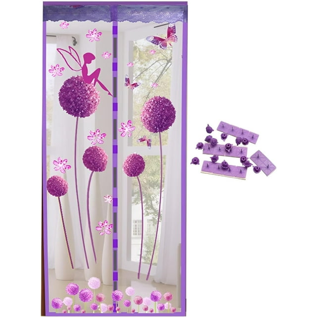 Door mesh Screen with Magnet, Fly Hanging Temporary Magic Patio mesh Magnetic Screen Door mesh Front Door, Back French Mosquito Bug Door Screen net Cover Curtain Doorway