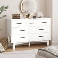 thumbnail image 6 of FANRAL 7 Drawers Dresser for Bedroom,Wood Modern Chest of Drawers with X-Shaped Sturdy Base,White Dresser, 6 of 8