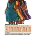 thumbnail image 2 of Bellella Femmes Chemise Robe Col Carré Robes Polka Dot Robe Midi Manches Courtes Vacances Bleu Foncé 2XL, 2 of 3