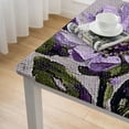 thumbnail image 5 of HAOXIT  Polyester Tablecloths for Rectangle Tables | Purple Floral Print Hem Stitch Dining Table Cover | Decorative Washable Tablecloth for Home, Kitchen &amp; Dining 52*52, 5 of 8