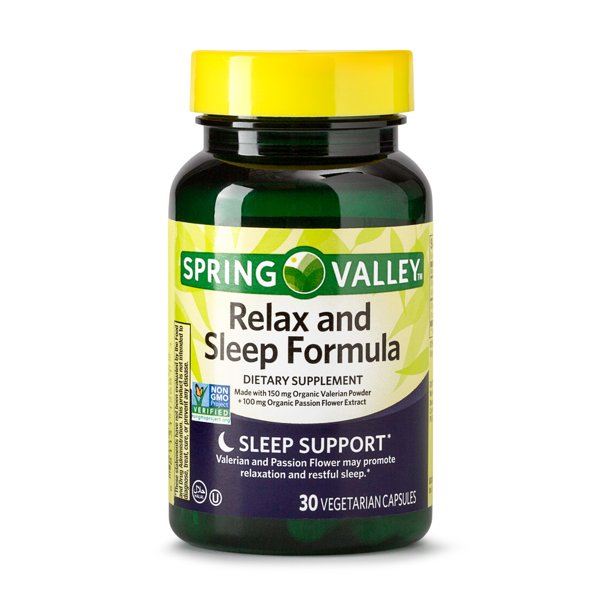 Spring Valley Relax & Sleep Formula Sleep Support Vegetarian Capsules
