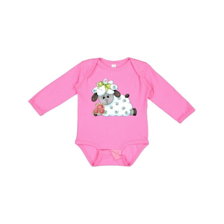 

Inktastic Little Bow Sheep Gift Baby Boy Long Sleeve Bodysuit