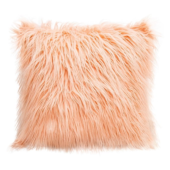 Pretty Comy 1PC Nordic Posh Style Home Decor Super Soft Plush Mongolian Faux Fur Throw Pillow Cover Cushion Case Pillowcase Square Multi Colors 18