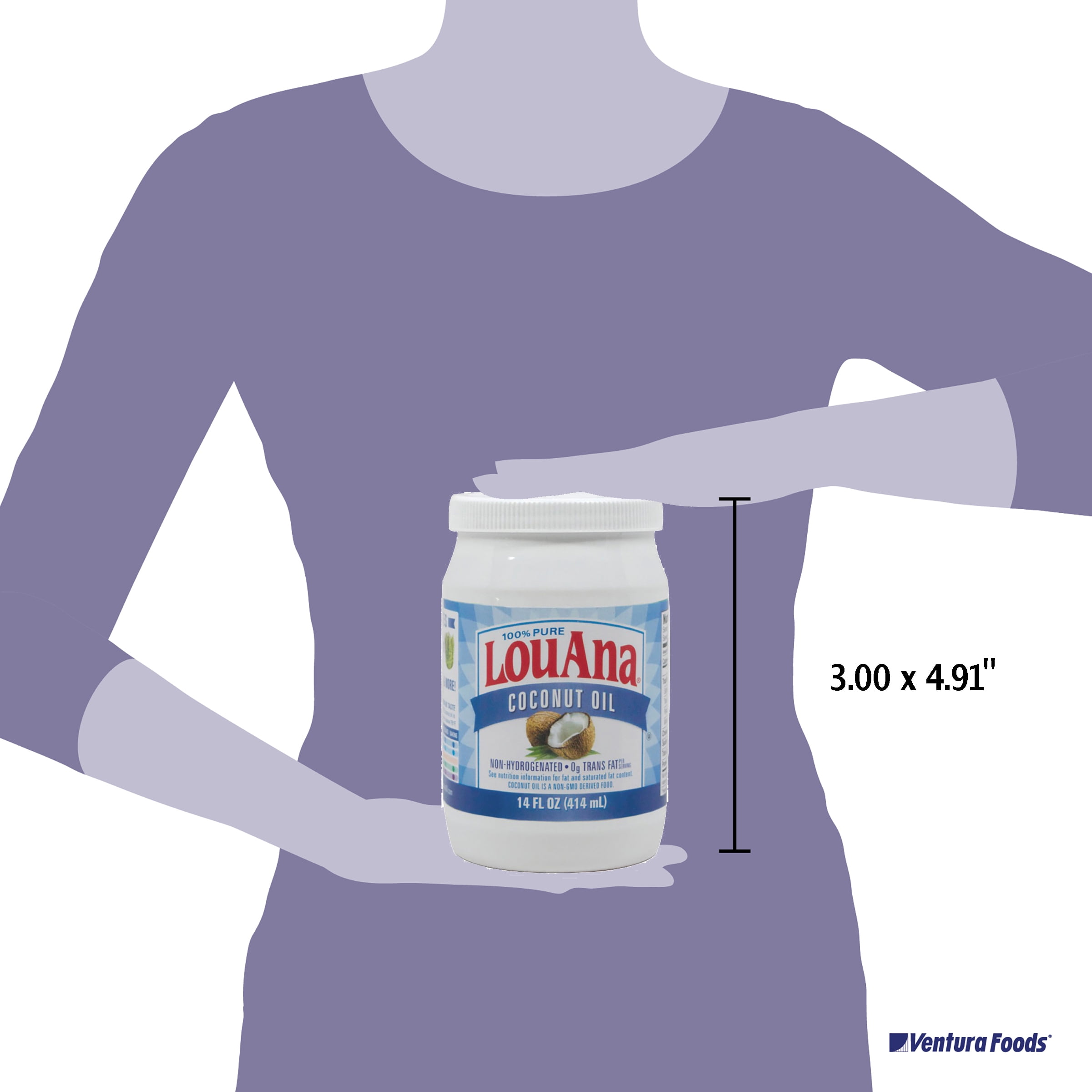 LouAna 100% Pure Coconut Oil, 14 fl oz