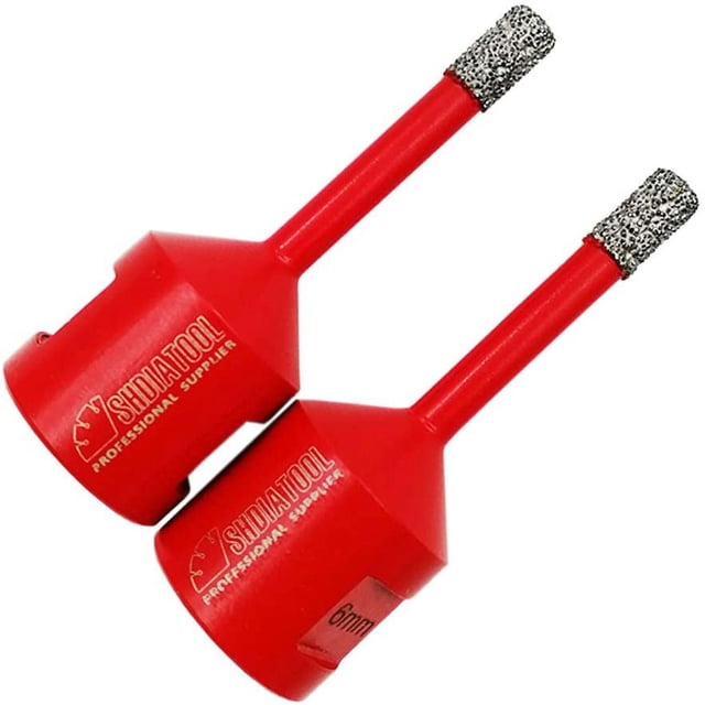 Brocas de diamante Whataatahia, 2 piezas, brocas de 6 mm con rosca M14 para perforación en seco en baldosas de porcelana, granito y mármol