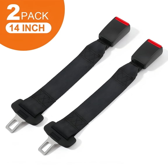 RIONIMA Seat Belt Extender 14-Inch 2 Pack for Cars Universal Seat Belt Car Buckle Extension Buckle Up (7/8" Tongue Width)