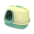 thumbnail image 4 of Bandeja de arena para mascotas con capucha innovadora de caja de gato totalmente cubierta verde, 4 of 8